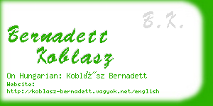 bernadett koblasz business card